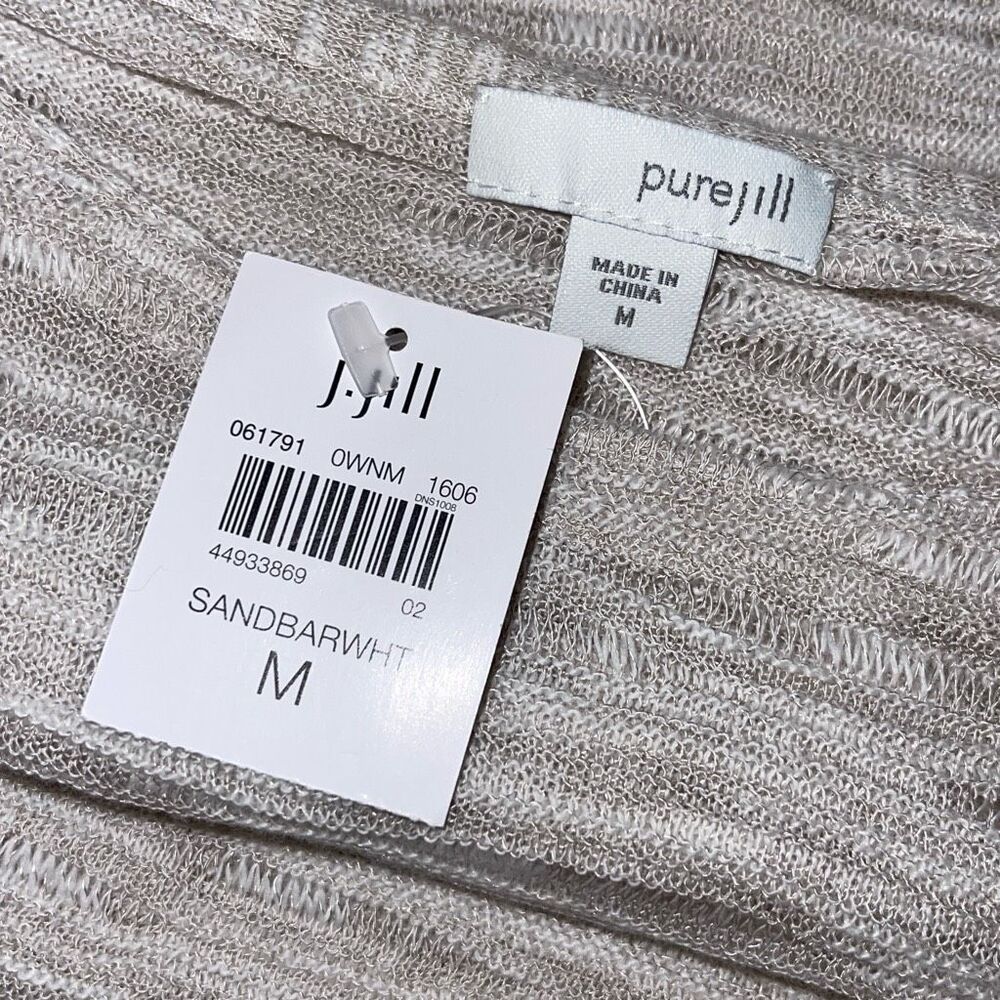 J. Jill PureJill Short Sleeve Scoop Neck Tunic Top Tan Wheat Medium NWT - Picture 6 of 8